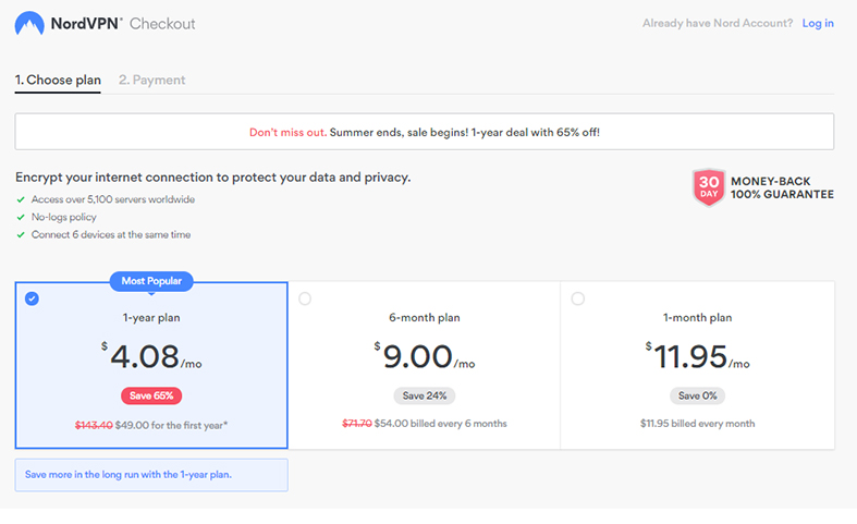 Choose a Plan NordVPN image