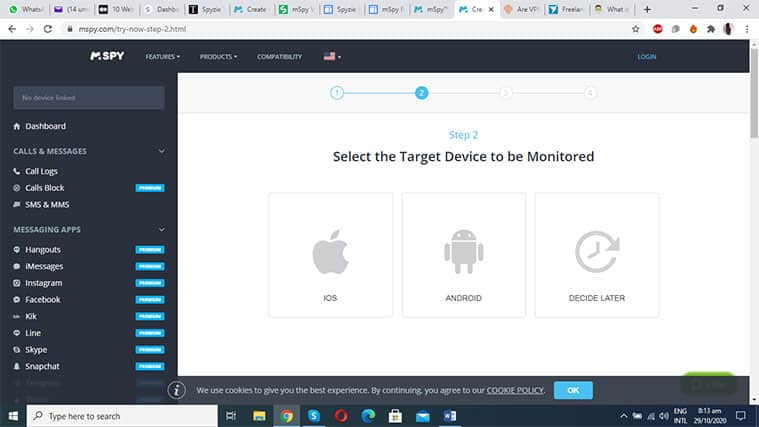 An image featuring the mSpy setup in four steps
