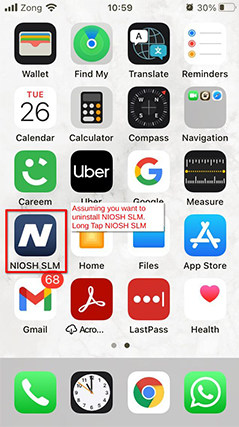 An image featuring how to uninstall some apps on iOS step1