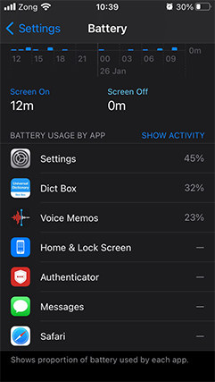 An image featuring how to check your battery on iOS step3