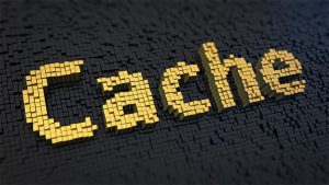 An image featuring a cool text with blocks that says cache representing DNS cache