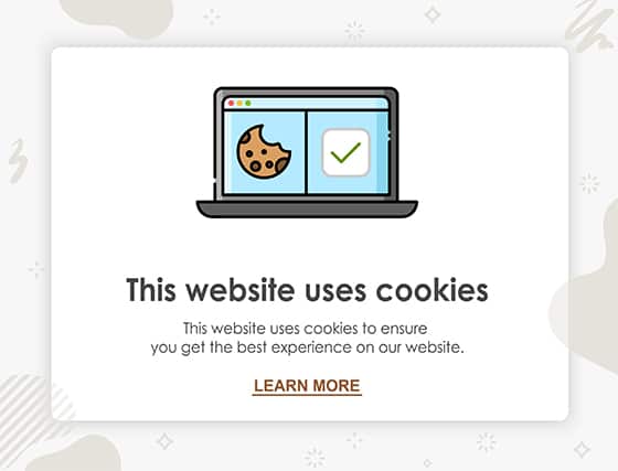 An image featuring the text this website uses cookies representing computer cookies policy concept